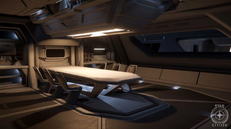 Carrack Mess Hall. From weekly newsletter.