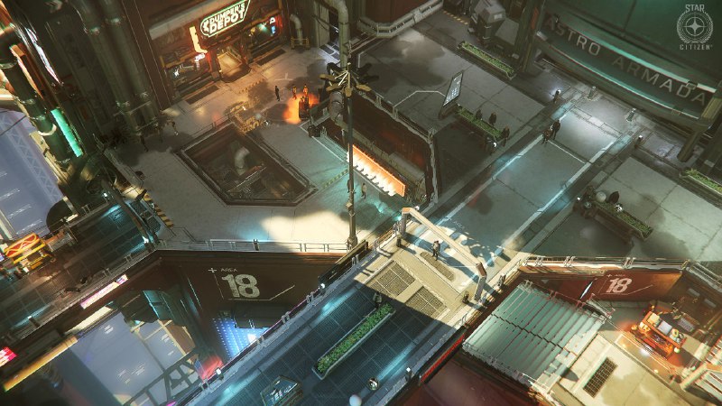 ArcCorp Area18 Plaza. From weekly newsletter.